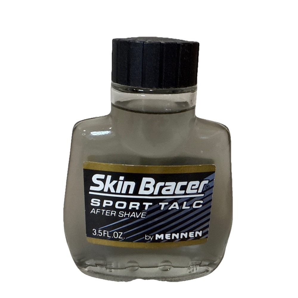 Vintage Mennen Skin Bracer Sport Talc After Shave 3.5 oz Glass Bottle Old Stock